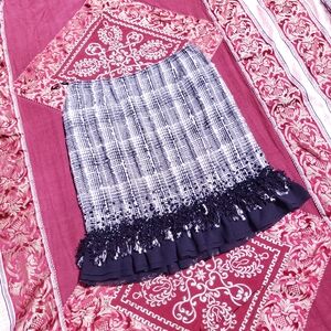 Lafayette 148 Fringe Hem Woven Skirt